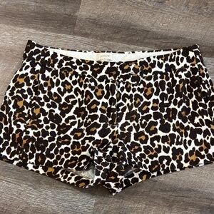J. Crew Leopard Print Cotton-Blend Shorts in Black, Brown, White